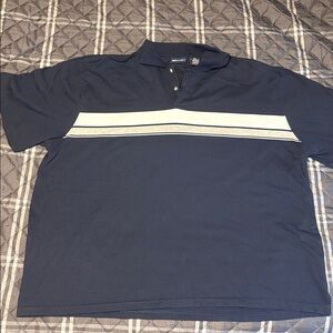 Puritan Navy Polo with White Stripes